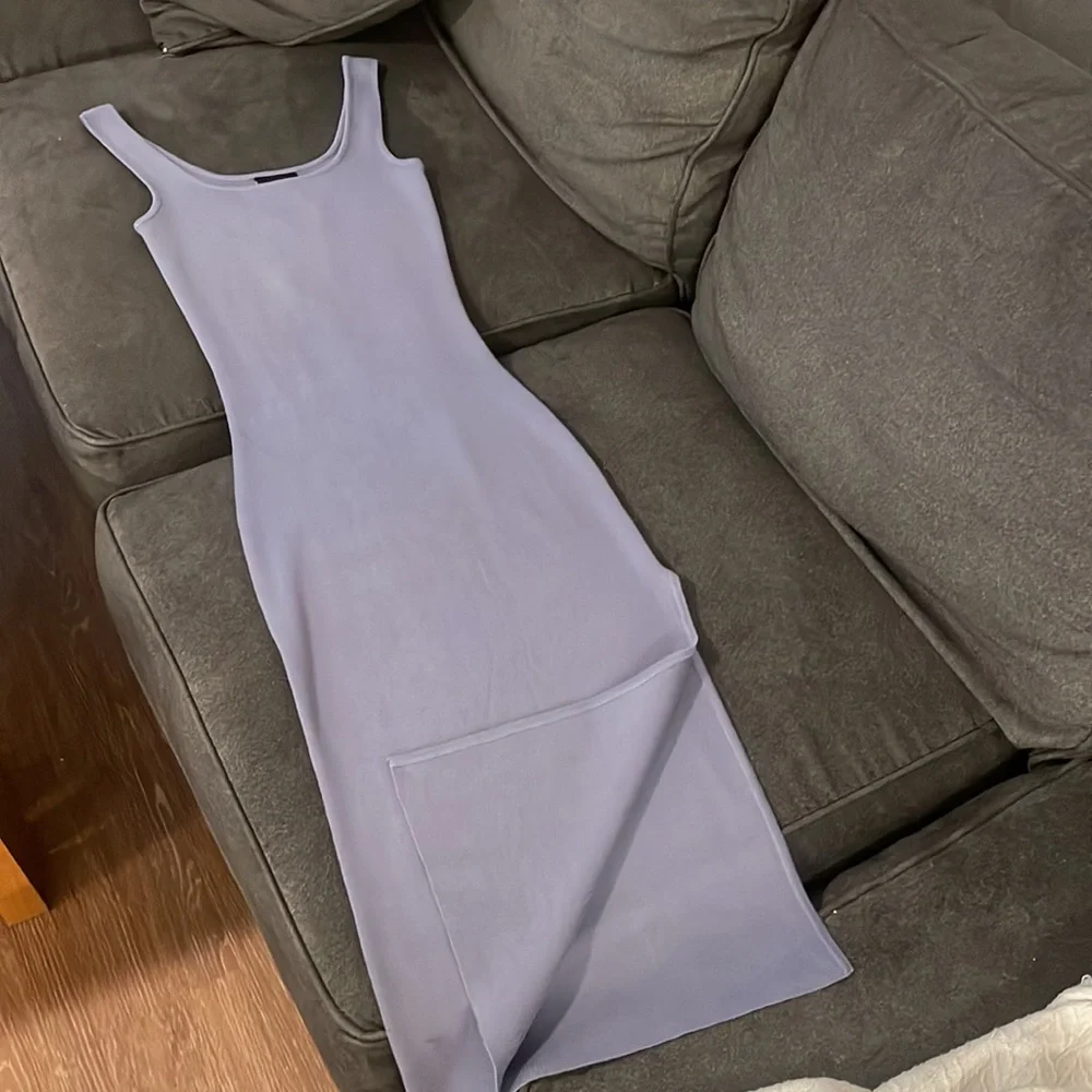 Boutique Blue Knit Slit Dress - Picture 7 of 9